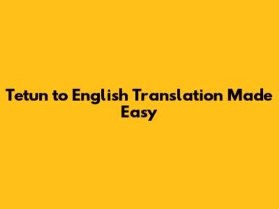 **Tetun to English Translation Made Easy**