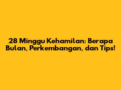 28 Minggu Kehamilan: Berapa Bulan, Perkembangan, dan Tips!