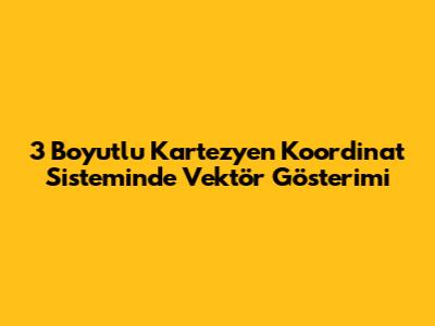 3 Boyutlu Kartezyen Koordinat Sisteminde Vektör Gösterimi