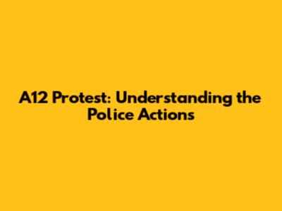 A12 Protest: Understanding the Police Actions
