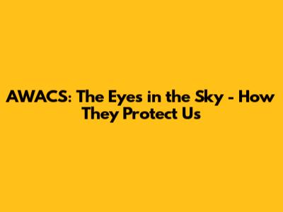 AWACS: The Eyes in the Sky - How They Protect Us