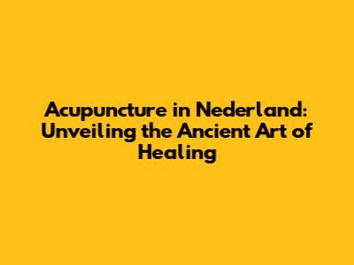 Acupuncture in Nederland: Unveiling the Ancient Art of Healing