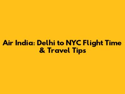 Air India: Delhi to NYC Flight Time & Travel Tips