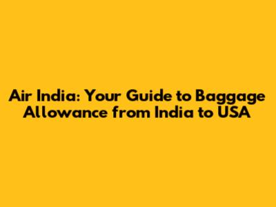 Air India: Your Guide to Baggage Allowance from India to USA