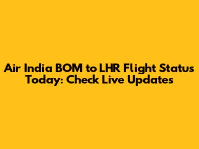 Air India BOM to LHR Flight Status Today: Check Live Updates