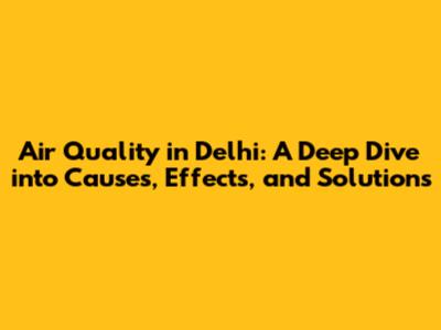 Air Quality in Delhi: A Deep Dive into Causes, Effects, and Solutions