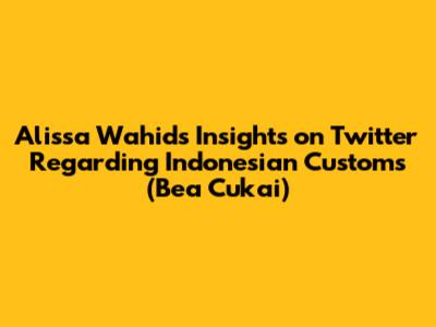 Alissa Wahid's Insights on Twitter Regarding Indonesian Customs (Bea Cukai)