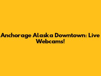 Anchorage Alaska Downtown: Live Webcams!