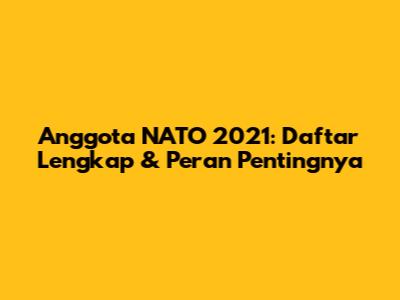 Anggota NATO 2021: Daftar Lengkap & Peran Pentingnya