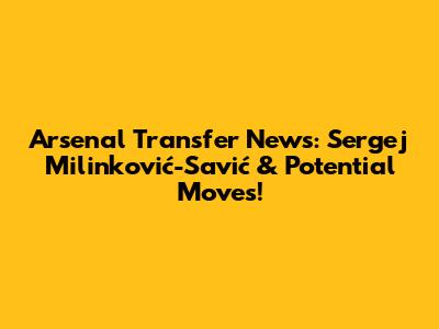 Arsenal Transfer News: Sergej Milinković-Savić & Potential Moves!