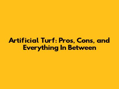 Artificial Turf: Pros, Cons, and Everything In Between