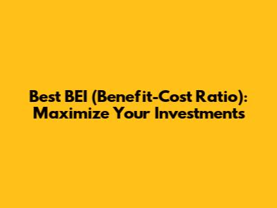Best BEI (Benefit-Cost Ratio): Maximize Your Investments