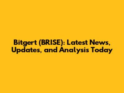 Bitgert (BRISE): Latest News, Updates, and Analysis Today