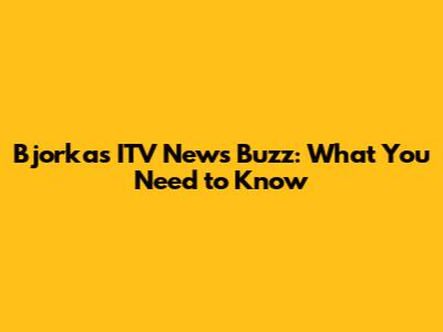 Bjorka's ITV News Buzz: What You Need to Know
