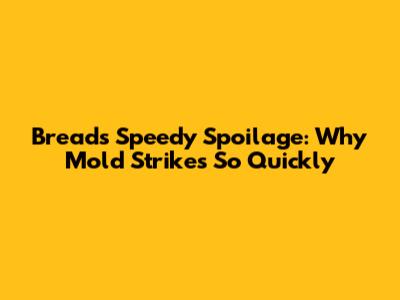 Bread's Speedy Spoilage: Why Mold Strikes So Quickly