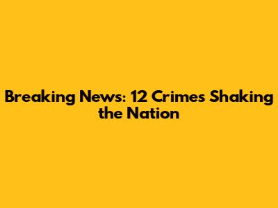Breaking News: 12 Crimes Shaking the Nation
