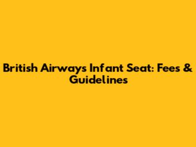 British Airways Infant Seat: Fees & Guidelines