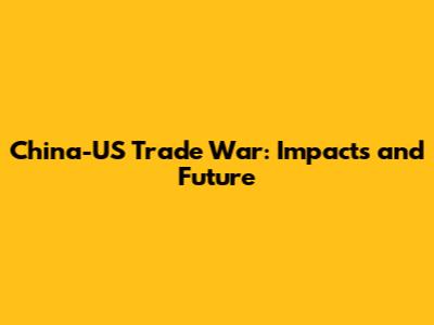 China-US Trade War: Impacts and Future