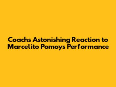 Coach's Astonishing Reaction to Marcelito Pomoy's Performance