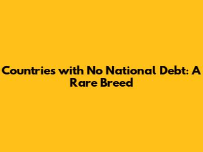 Countries with No National Debt: A Rare Breed