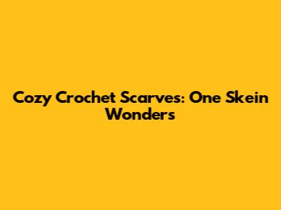 Cozy Crochet Scarves: One Skein Wonders