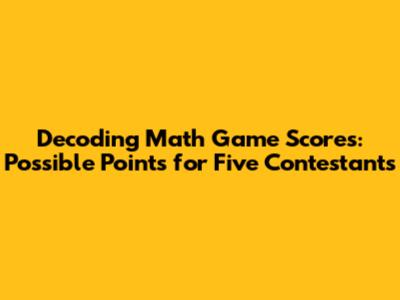 Decoding Math Game Scores: Possible Points for Five Contestants