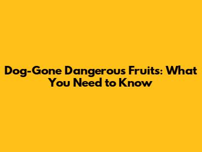 Dog-Gone Dangerous Fruits: What You Need to Know