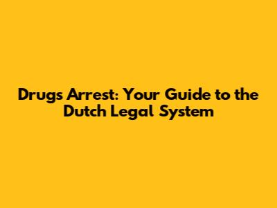 Drugs Arrest: Your Guide to the Dutch Legal System