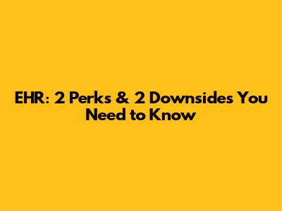 EHR: 2 Perks & 2 Downsides You Need to Know