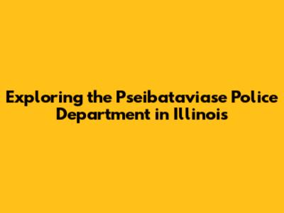 Exploring the Pseibataviase Police Department in Illinois