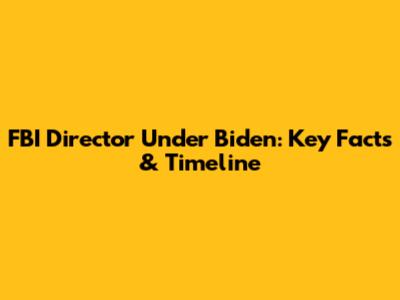 FBI Director Under Biden: Key Facts & Timeline