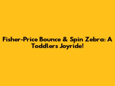 Fisher-Price Bounce & Spin Zebra: A Toddler's Joyride!