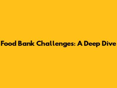 Food Bank Challenges: A Deep Dive