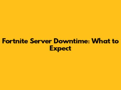 Fortnite Server Downtime: What to Expect