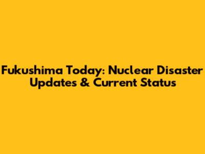 Fukushima Today: Nuclear Disaster Updates & Current Status