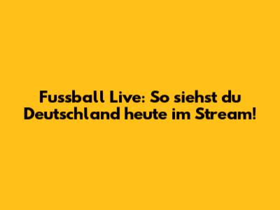 Fussball Live: So siehst du Deutschland heute im Stream!