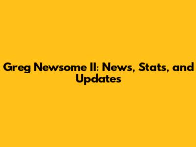 Greg Newsome II: News, Stats, and Updates