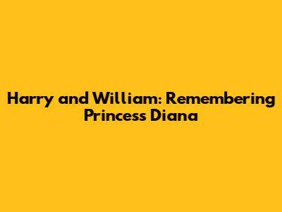 Harry and William: Remembering Princess Diana