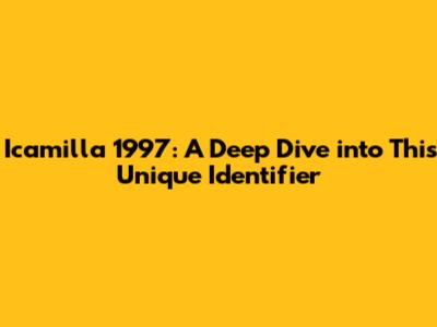 Icamilla 1997: A Deep Dive into This Unique Identifier