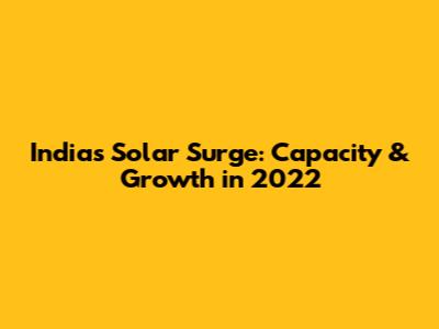 India's Solar Surge: Capacity & Growth in 2022
