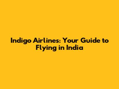 Indigo Airlines: Your Guide to Flying in India