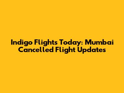 Indigo Flights Today: Mumbai Cancelled Flight Updates