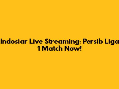 Indosiar Live Streaming: Persib Liga 1 Match Now!