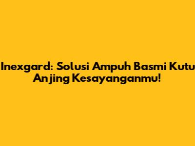 Inexgard: Solusi Ampuh Basmi Kutu Anjing Kesayanganmu!