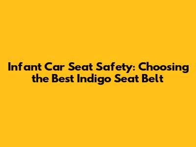 Infant Car Seat Safety: Choosing the Best Indigo Seat Belt
