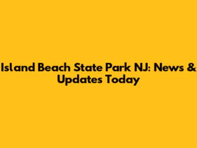 Island Beach State Park NJ: News & Updates Today