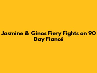 Jasmine & Gino's Fiery Fights on 90 Day Fiancé