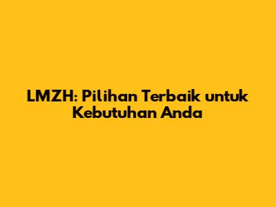 LMZH: Pilihan Terbaik untuk Kebutuhan Anda