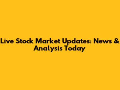 Live Stock Market Updates: News & Analysis Today