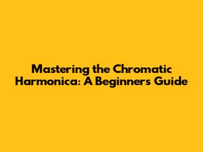 Mastering the Chromatic Harmonica: A Beginner's Guide